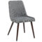 MIA - SIDE CHAIR - DARK GREY/WALNUT LEG - SET OF 2