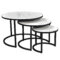 DARSH - 3PC COFFEE TABLE -  WHITE MARBLE