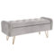 SABEL - STORAGE OTTOMAN - GREY - GOLD LEG