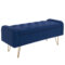 SABEL - STORAGE OTTOMAN - BLUE - GOLD LEG