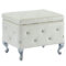 MONIQUE - SINGLE STORAGE OTTOMAN - WHITE