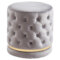 DELILAH - ROUND OTTOMAN - GREY - GOLD