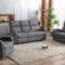 Grey Fabric Recliner Sofa + Loveseat + Chair