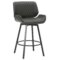 Fraser 26" Counter Stool with Swivel in Vintage Charcoal Faux Leather and Black