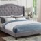 T2173 - Linen Fabric Bed - Grey