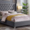 T2380 - Velvet Platform Bed - Grey