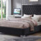 T2385 - Chrome Trim Platform Bed - Black