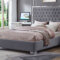 T2385 - Chrome Trim Platform Bed - Grey