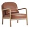 Fani Accent Chair, Faux Leather in Saddle and Walnut