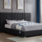 T2379 - Bed with Paneled Headboard - Black