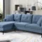 Blue Storage Sectional Sofa IF-9065 LHF